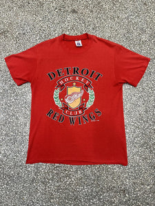 Detroit Red Wings Vintage 90s Hockey Club Crest Paper Thin Red ABC Vintage 