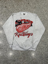 Load image into Gallery viewer, Detroit Red Wings Vintage 90s Hockey Puck Breaking Through Crewneck Grey ABC Vintage 