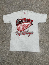 Load image into Gallery viewer, Detroit Red Wings Vintage 90s Hockey Puck Breaking Through Tee Grey ABC Vintage 