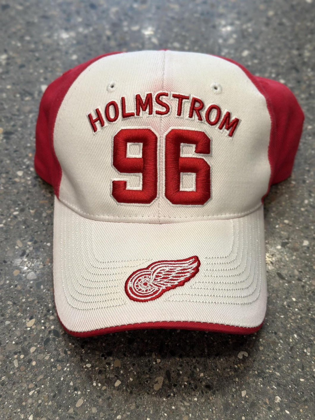 Detroit Red Wings Vintage 90s Holmstrom Racing Hat White Red ABC Vintage 