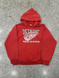 Detroit Red Wings Vintage 90s Hoodie Faded Red ABC Vintage 