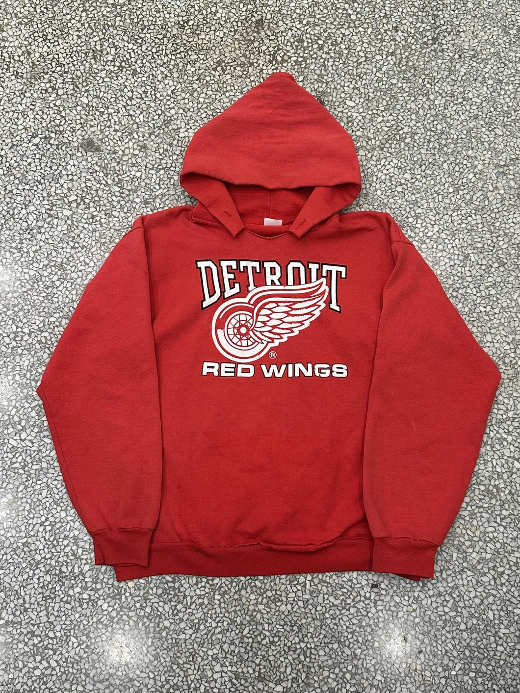 Detroit Red Wings Vintage 90s Hoodie Faded Red ABC Vintage 