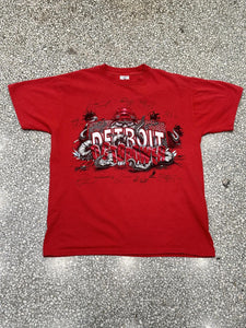 Detroit Red Wings Vintage 90s Octopower Autographed Tee Red ABC Vintage 