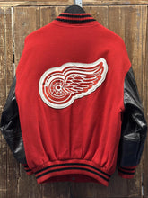 Load image into Gallery viewer, Detroit Red Wings Vintage 90s Wool Leather Varsity Jacket Red Black ABC Vintage 