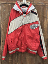 Load image into Gallery viewer, Detroit Red Wings Vintage 90s Youth Hooded Windbreaker Jacket Red Cream ABC Vintage 