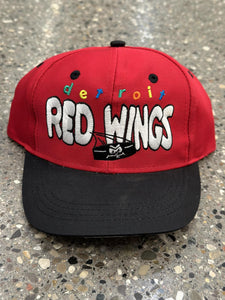Detroit Red Wings Vintage 90s Youth Snapback Red Black ABC Vintage 