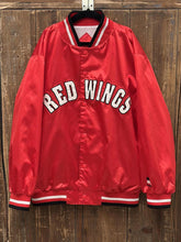 Load image into Gallery viewer, Detroit Red Wings Vintage 90s Youth Spell Out Mighty Mac Bomber Jacket Red ABC Vintage 