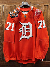 Load image into Gallery viewer, Detroit Red Wings x Tigers Old English D Dylan Larkin 1 of 1 Custom Hockey Jersey Orange ABC Vintage 