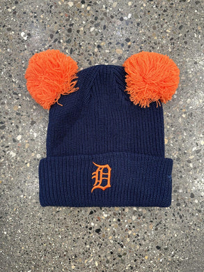 Detroit Tigers Beanie Navy Orange ABC Vintage 