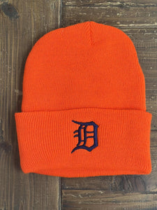 Detroit Tigers Carhartt Beanie Neon Orange ABC Vintage 
