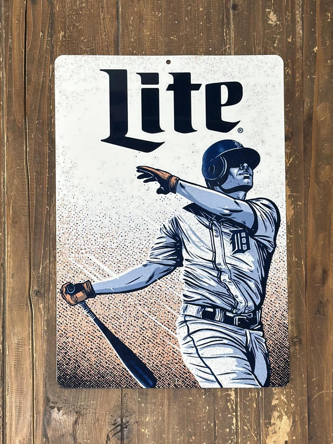 Detroit Tigers Miller Lite Beer Vintage Metal Sign ABC Vintage 