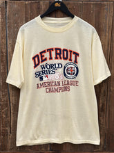 Load image into Gallery viewer, Detroit Tigers Vintage 1984 American League Champions Tee Paper Thin Pale Yellow ABC Vintage 