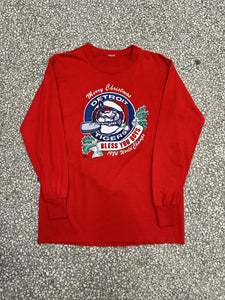 Detroit Tigers Vintage 1984 Merry Christmas Bless You Boys L/S Tee Red ABC Vintage 