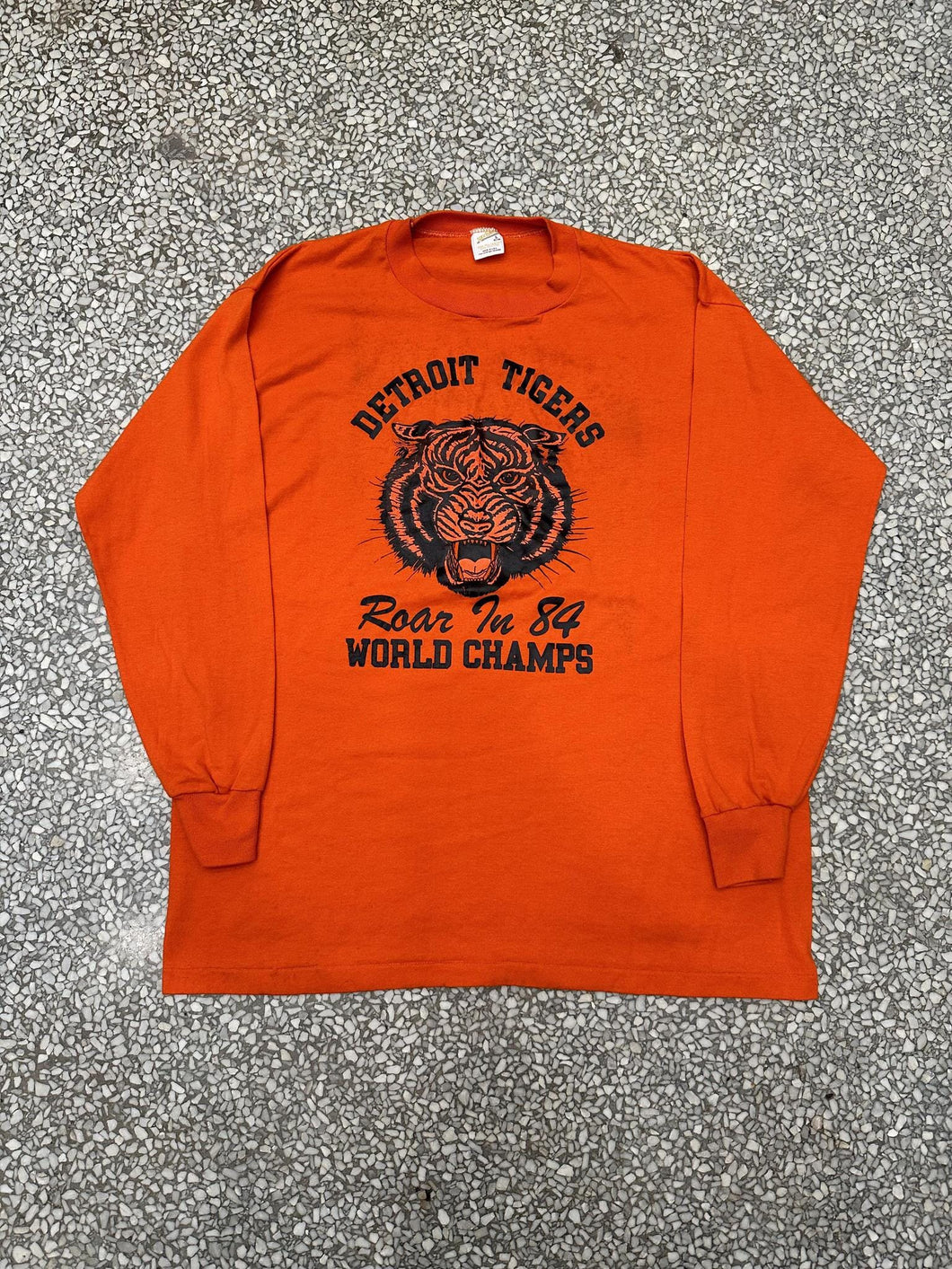 Detroit Tigers Vintage 1984 Roar In World Champs L/S Tee Orange ABC Vintage 
