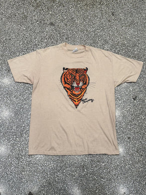 Detroit Tigers Vintage 1984 World Champions Tiger Head Tee Tan ABC Vintage 