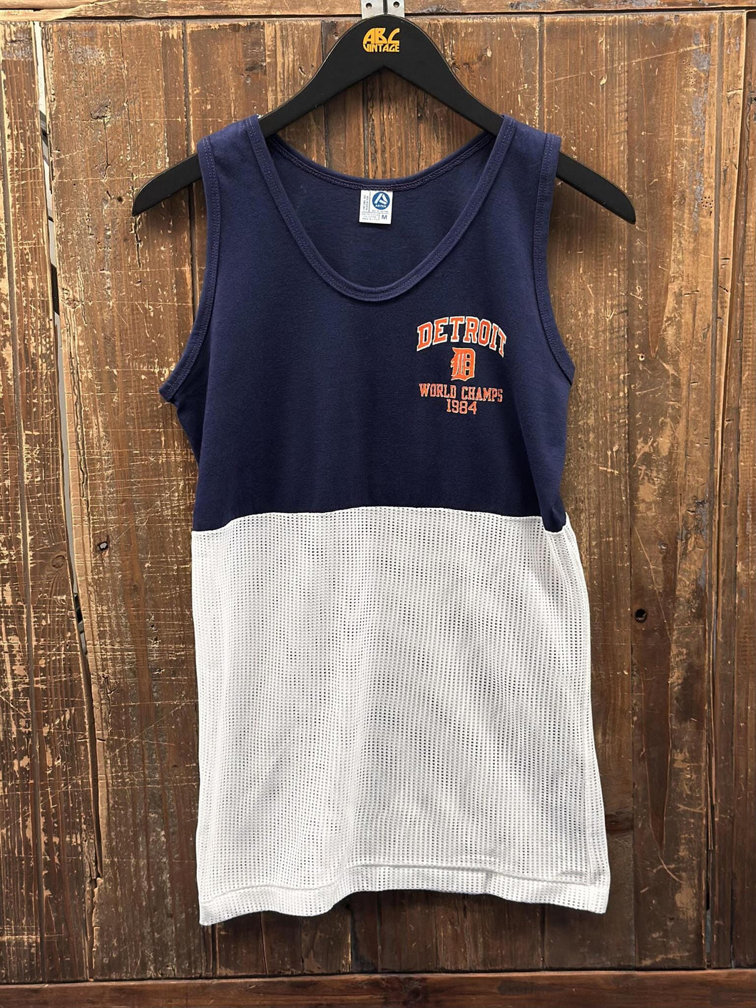 Detroit Tigers Vintage 1984 World Champs Tank Top Navy White ABC Vintage 