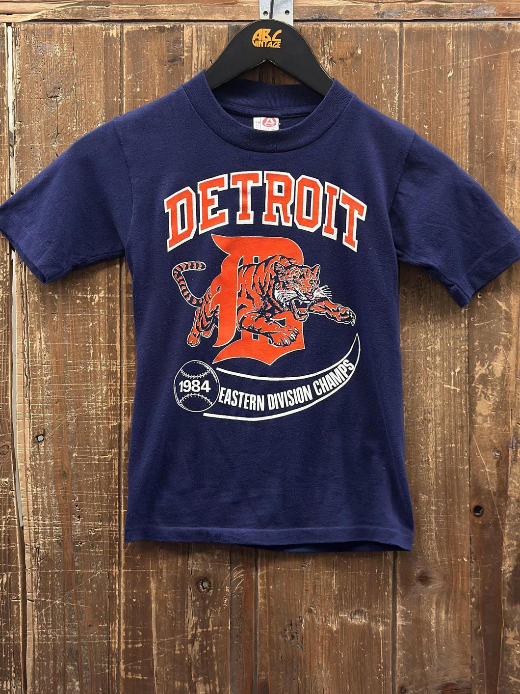 Detroit Tigers Vintage 1984 Youth Eastern Division Champs Tee Navy ABC Vintage 