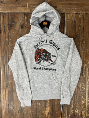 Detroit Tigers Vintage 1984 Youth World Champions Hoodie Grey ABC Vintage 