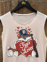 Load image into Gallery viewer, Detroit Tigers Vintage 1985 Tiger Lover Cutoff Tee Paper Thin Pink ABC Vintage 