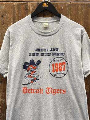 Detroit Tigers Vintage 1987 American League Eastern Division Champions Tee Grey ABC Vintage 