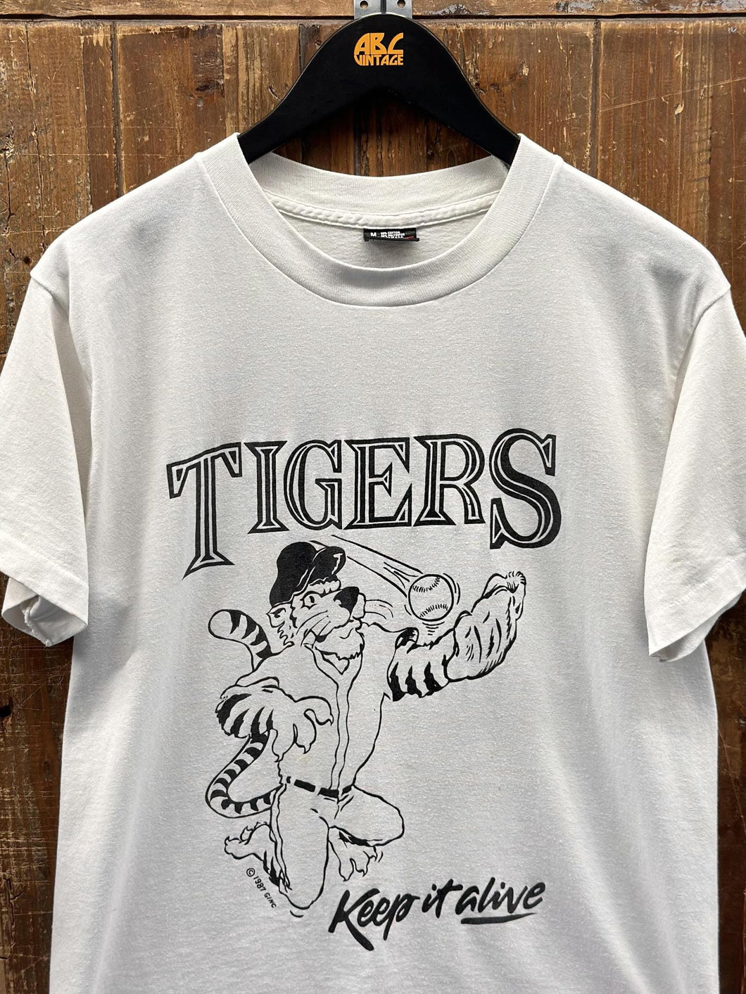 Detroit Tigers Vintage 1987 Keep It Alive Fielder 45 Tee White ABC Vintage 