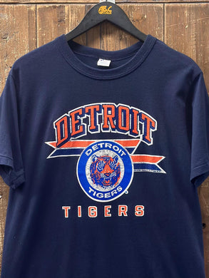 Detroit Tigers Vintage 1988 Circle Logo Champion Tee Navy ABC Vintage 
