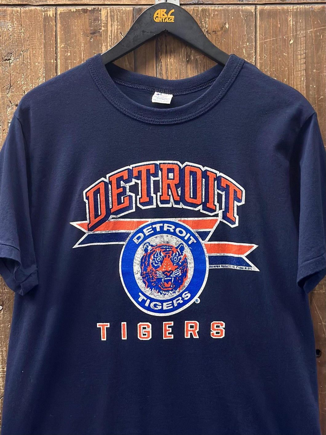 Detroit Tigers Vintage 1988 Circle Logo Champion Tee Navy ABC Vintage 