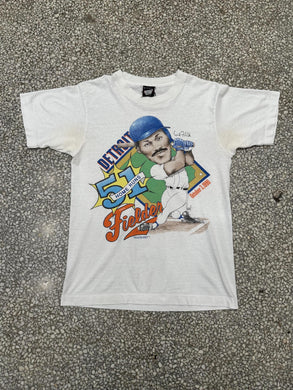 Detroit Tigers Vintage 1990 Cecil Fielder Home Runs Tee White ABC Vintage M 