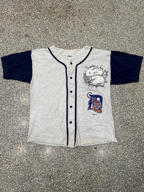 Detroit Tigers Vintage 1994 Bugs Bunny Baseball Cotton Jersey Grey Navy ABC Vintage 