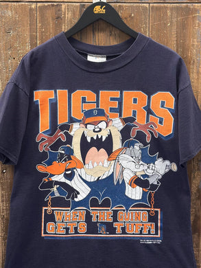 Detroit Tigers Vintage 1994 Looney Tunes Tuff Tee Navy ABC Vintage 