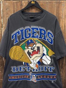 Detroit Tigers Vintage 1994 Taz American League Tee Faded Black ABC Vintage 