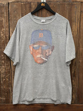 Load image into Gallery viewer, Detroit Tigers Vintage 2000s Jim Leyland Smoking The Dirty Trick Tee Super Faded Grey ABC Vintage 