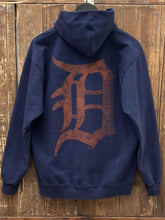 Load image into Gallery viewer, Detroit Tigers Vintage 2000s Old English D Majestic Zip Up Hoodie Faded Navy Orange ABC Vintage 