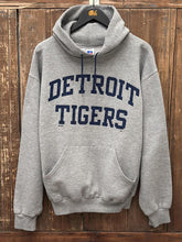 Load image into Gallery viewer, Detroit Tigers Vintage 2000s Spell Out Logo Russell Hoodie Grey Navy ABC Vintage 