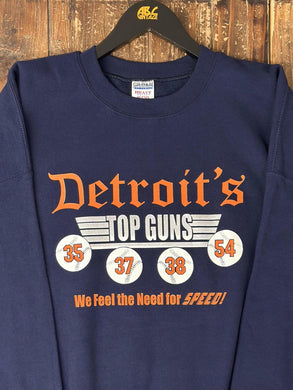 Detroit Tigers Vintage 2000s Top Guns Crewneck Navy ABC Vintage 