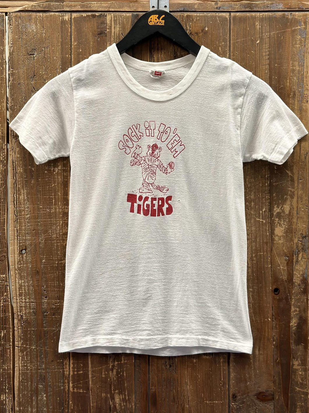 Detroit Tigers Vintage 50s Youth Sock It To 'Em Tigers Tee White ABC Vintage 