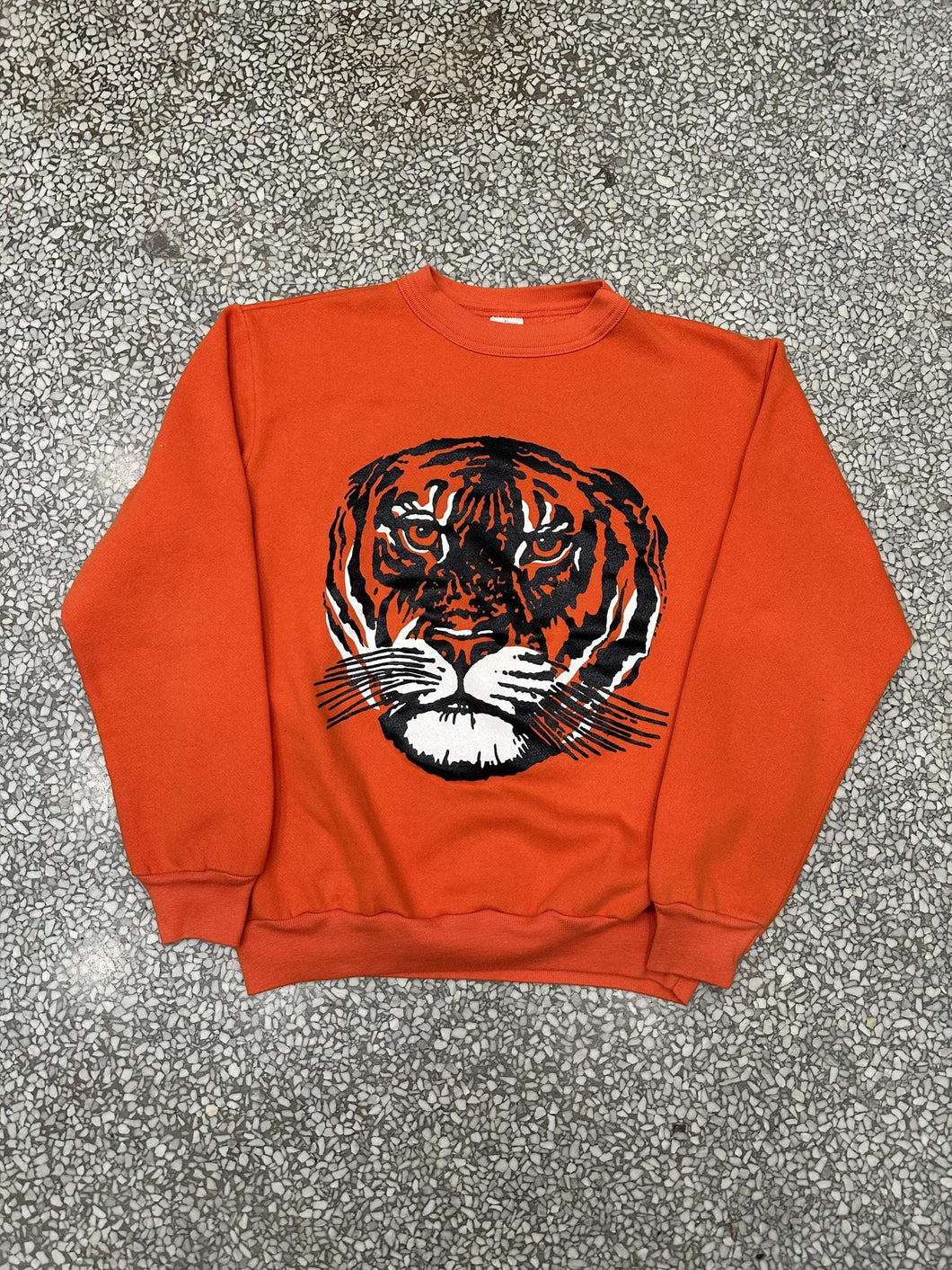 Detroit Tigers Vintage 70s Big Tiger Head Crewneck Orange ABC Vintage 