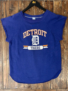 Detroit Tigers Vintage 70s Champion Cutoff Crewneck Navy ABC Vintage 