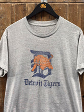 Load image into Gallery viewer, Detroit Tigers Vintage 80s Leaping Tiger Old English Logo Tee Paper Thin Faded Grey ABC Vintage 