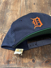 Load image into Gallery viewer, Detroit Tigers Vintage 80s Orange Old English D Trucker Hat Navy Green Brim ABC Vintage 