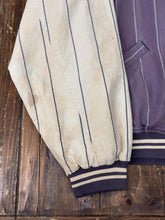 Load image into Gallery viewer, Detroit Tigers Vintage 80s Pinstripe Reversible Bomber Jacket Faded Violet Cream ABC Vintage 