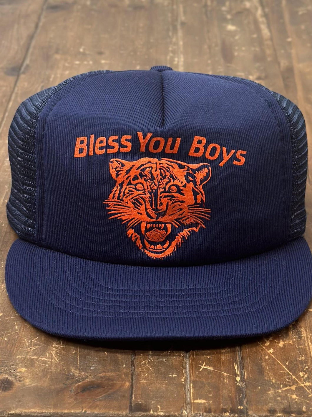 Detroit Tigers Vintage 90s Bless You Boys Trucker Hat Navy ABC Vintage 