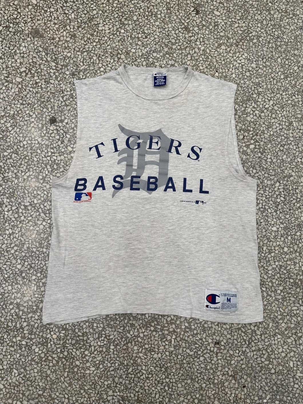 Detroit Tigers Vintage 90s Champion Cutoff Grey ABC Vintage 