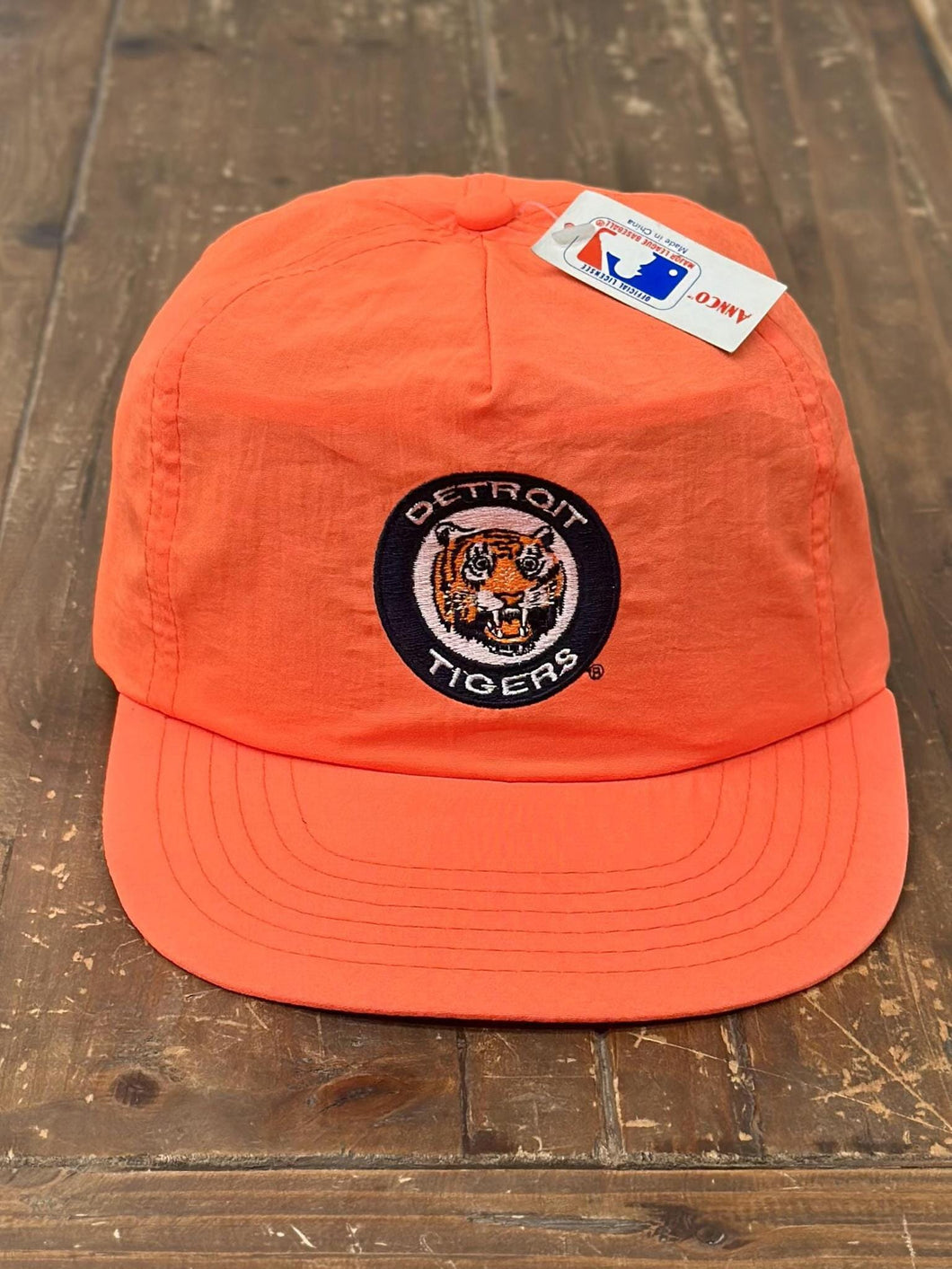 Detroit Tigers Vintage 90s Circle Logo Snapback Neon Orange ABC Vintage 