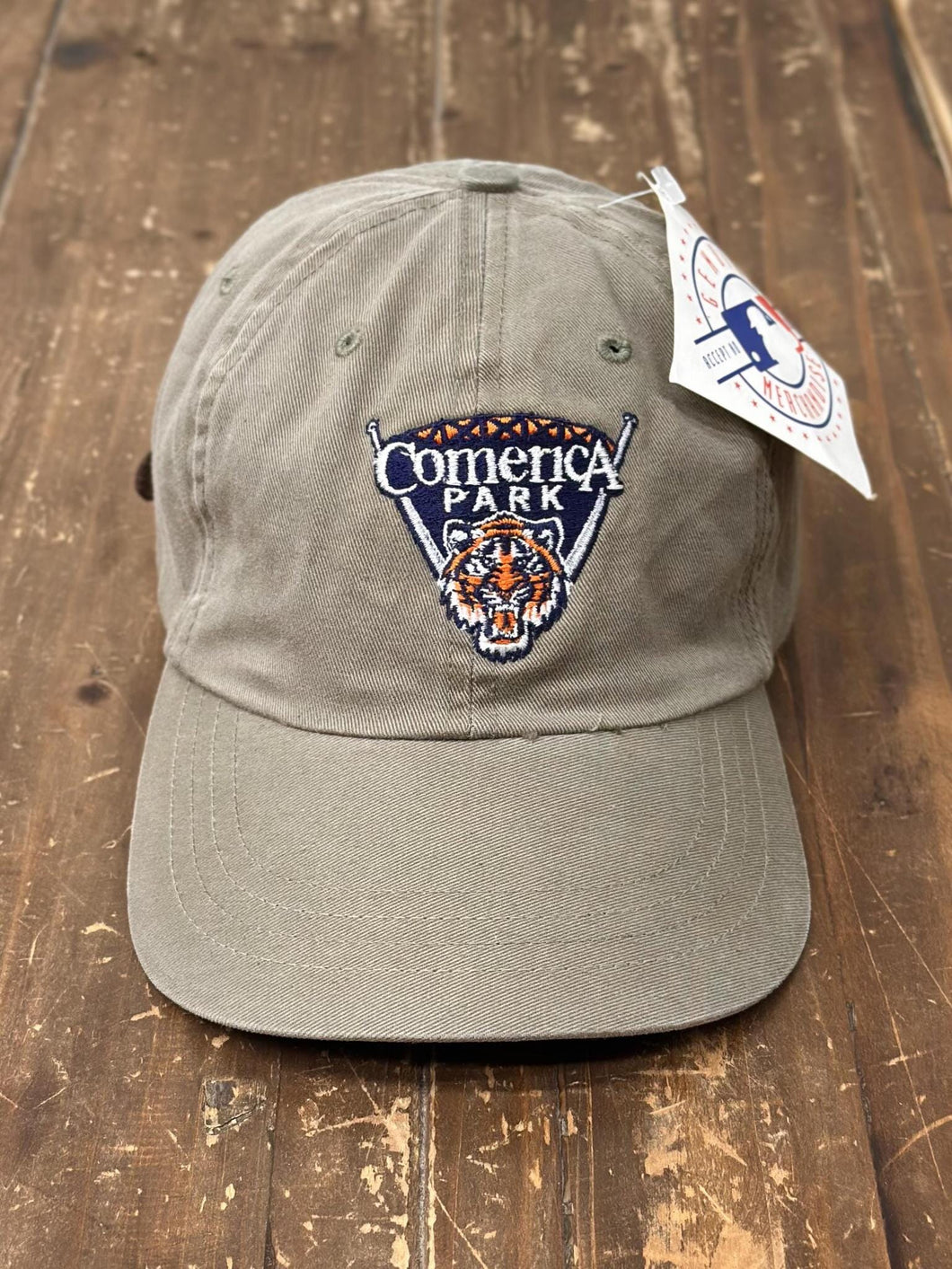 Detroit Tigers Vintage 90s Comerica Park Dad Hat Olive ABC Vintage 