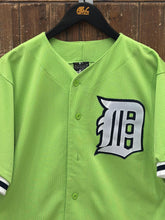 Load image into Gallery viewer, Detroit Tigers Vintage 90s D Logo Majestic Baseball Jersey Lime Green ABC Vintage 
