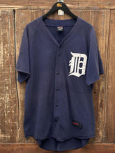 Load image into Gallery viewer, Detroit Tigers Vintage 90s D Patch Soffe Cotton Baseball Jersey Faded Navy ABC Vintage 