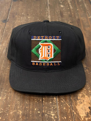 Detroit Tigers Vintage 90s Detroit Baseball Snapback Black Orange ABC Vintage 