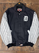 Load image into Gallery viewer, Detroit Tigers Vintage 90s Jeff Hamilton Varsity Jacket Black White Pinstripes ABC Vintage 