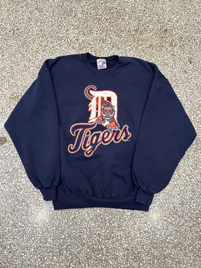 Detroit Tigers Vintage 90s Jerzees Crewneck Navy ABC Vintage 